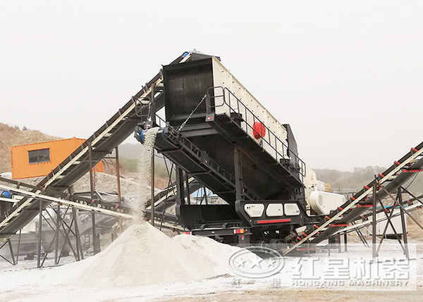大型移动式沙石分离机时产500吨作业现场